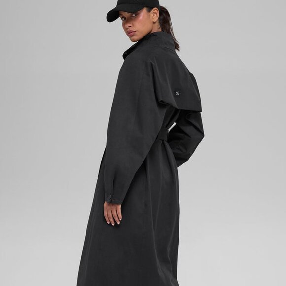 Alo Yoga Journey Trench Coat BLACK - Picture 1 of 5